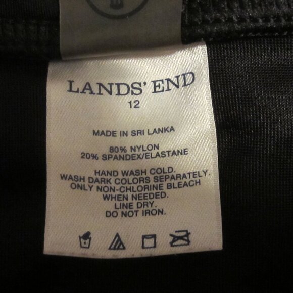 LANDS' END Women's Black Swim Skirt Size 12 Elastic Waist - Picture 3 of 3